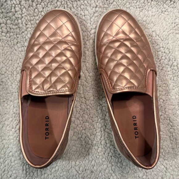 Torrid Rose Gold Quilted Slip-On Sneaker (WW) - Picture 2 of 5